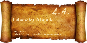 Lehoczky Albert névjegykártya