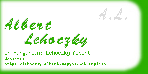 albert lehoczky business card